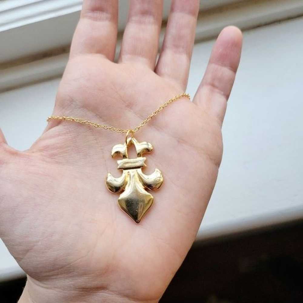 Vintage Gold Fleur de Lis Necklace - image 8