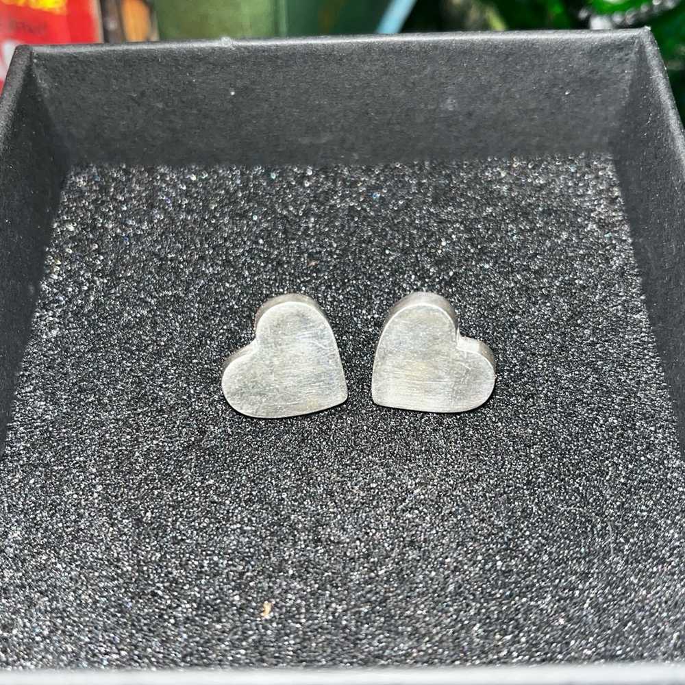 Silver 925 Heart Earrings - image 1