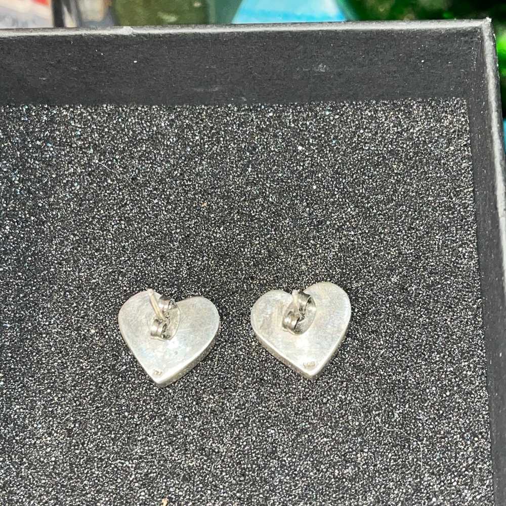 Silver 925 Heart Earrings - image 2