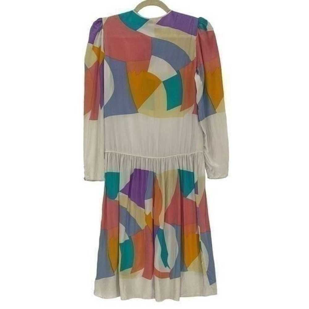 Mary McFadden 1980s Vintage Silk Geometric Print … - image 2