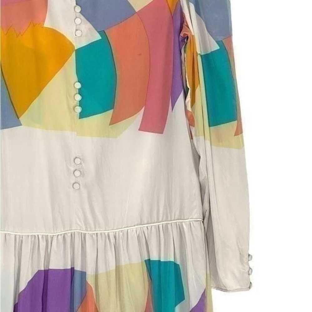 Mary McFadden 1980s Vintage Silk Geometric Print … - image 5