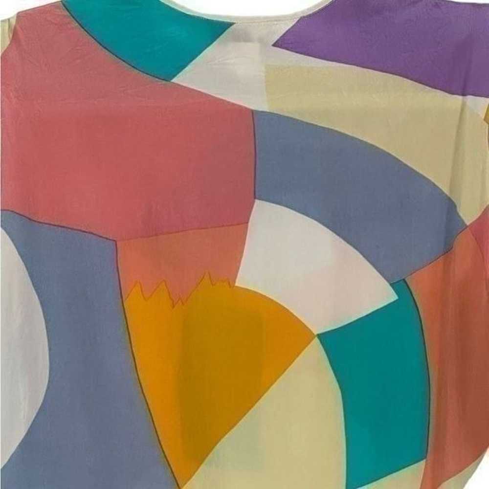 Mary McFadden 1980s Vintage Silk Geometric Print … - image 8