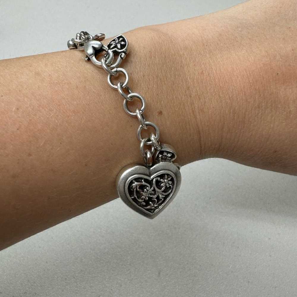 Brighton Vintage Oak Brook Heart Charm Bracelet W… - image 2