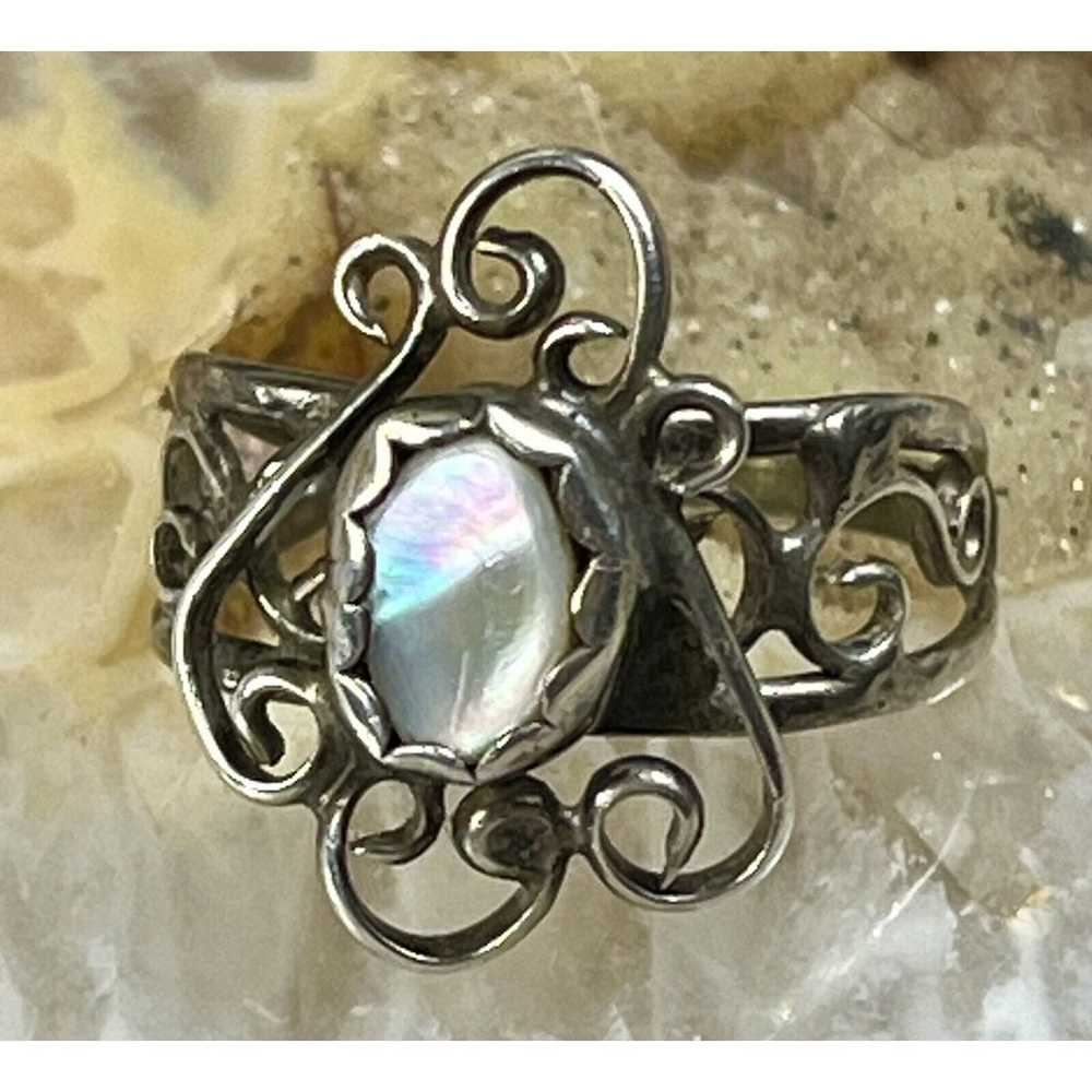 Vintage Sterling Silver Filigree 925 w/ Moonstone… - image 10