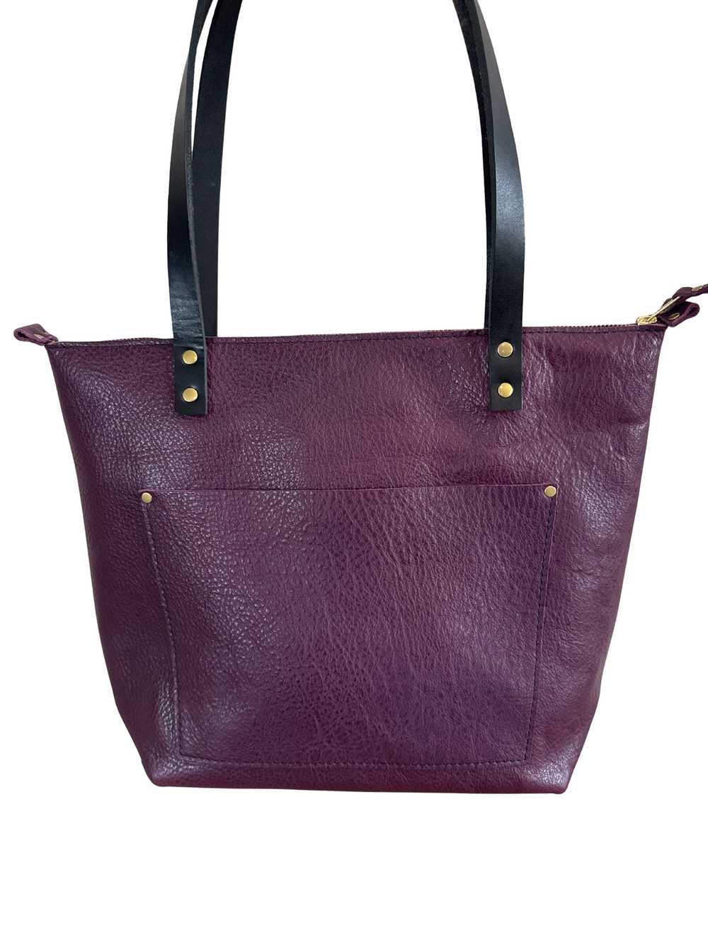 Portland Leather Medium Zip Plum Tote from Myster… - image 1