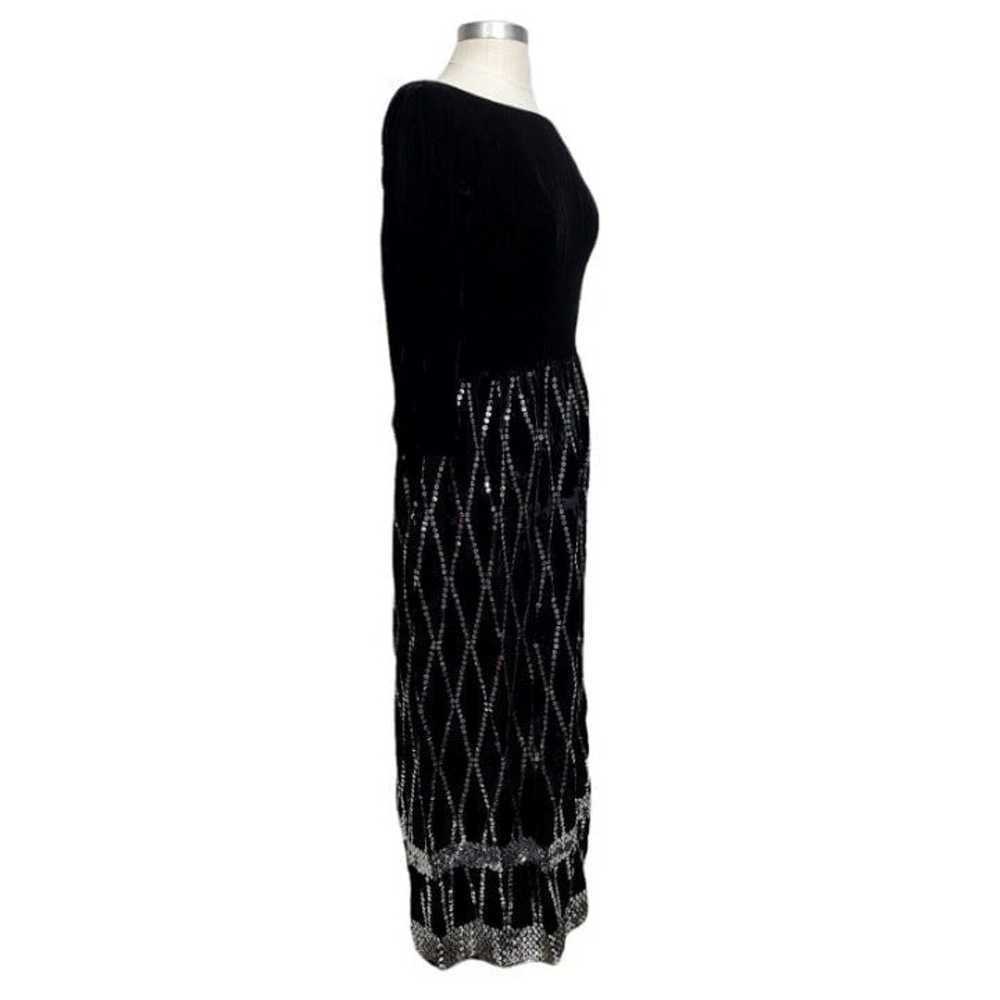 Vintage 50s 60s Suzy Perette Black Velvet Silver … - image 7