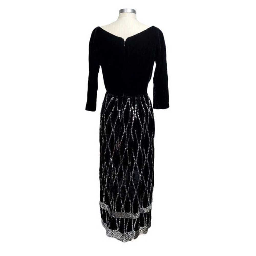 Vintage 50s 60s Suzy Perette Black Velvet Silver … - image 8