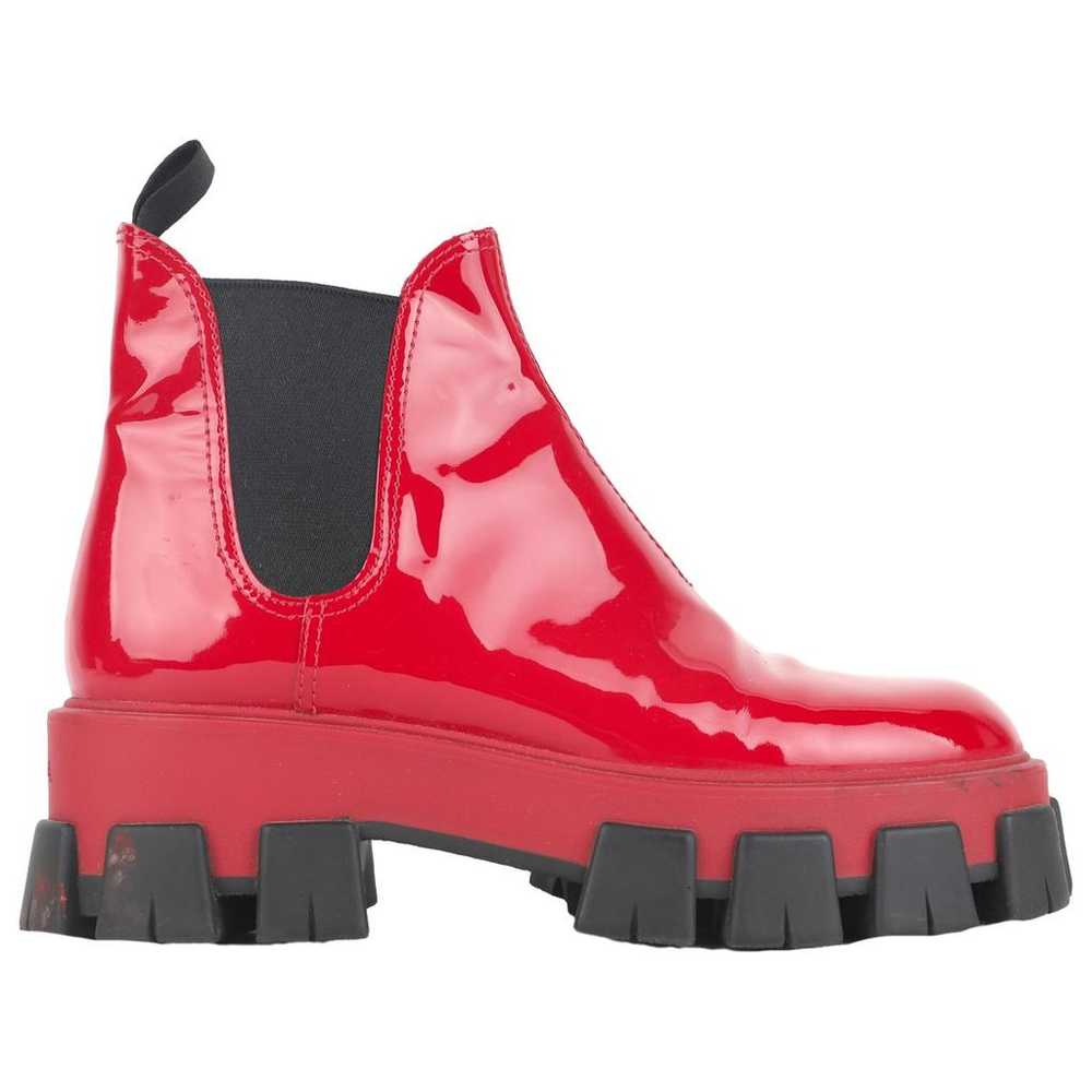 Prada Monolith patent leather ankle boots - image 1