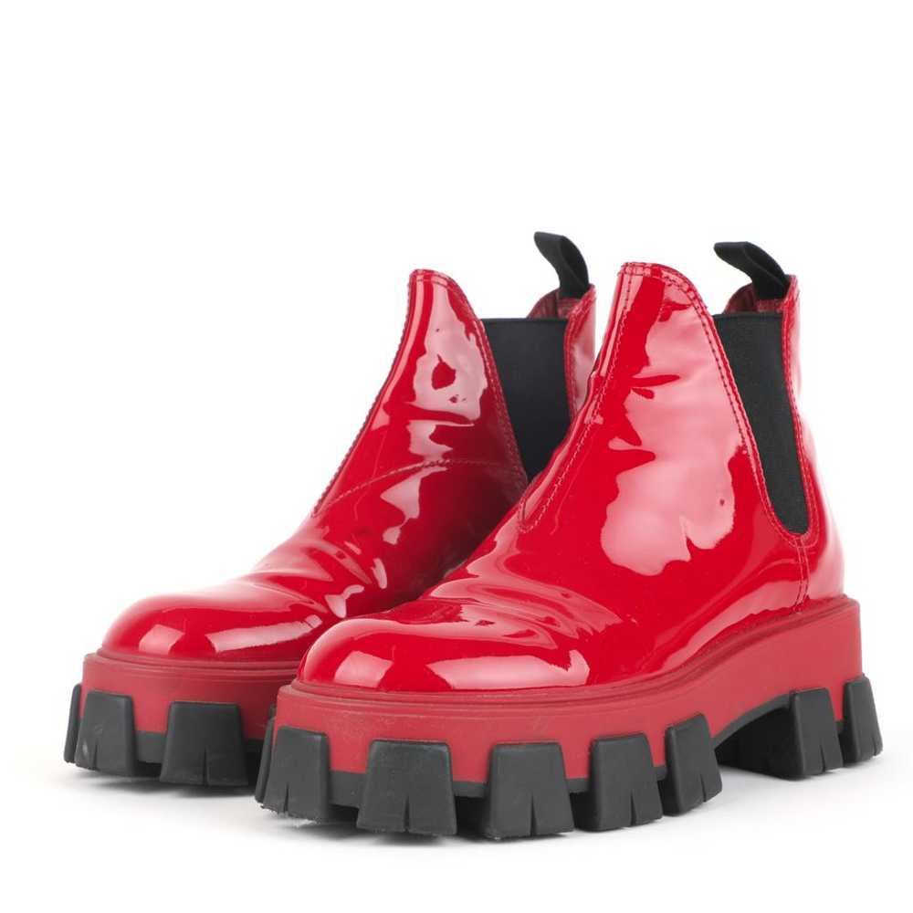 Prada Monolith patent leather ankle boots - image 2