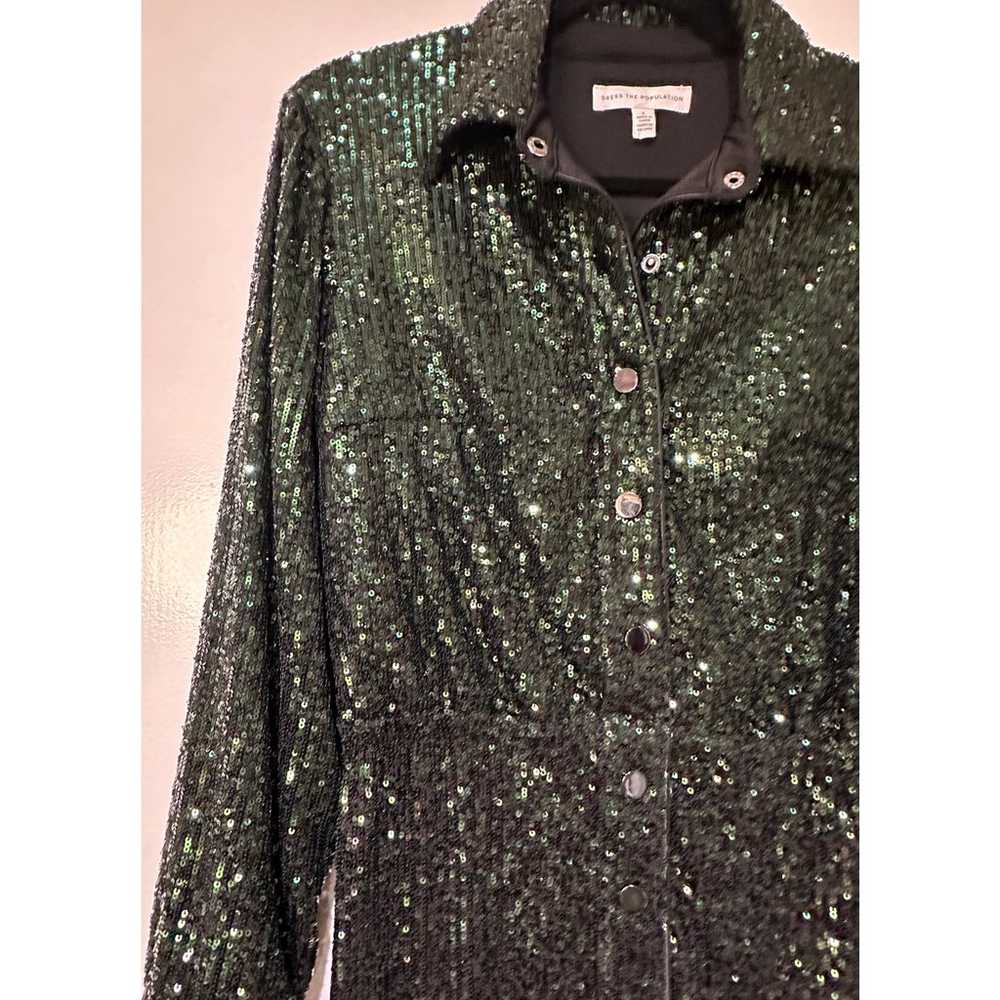 Dress The Population Trista Dress Sequin Green Mi… - image 4