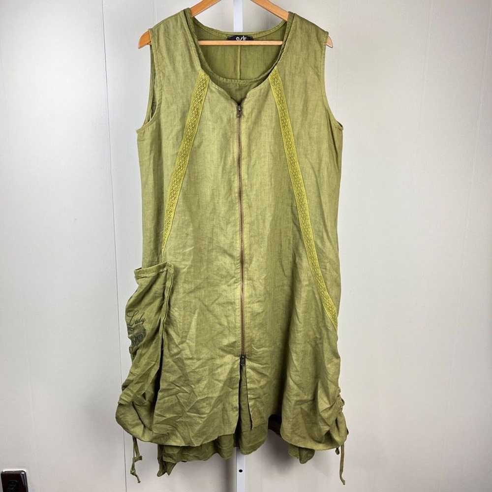 Asli Odyakmaz 100% Linen Dress Size 1 Womens S/M … - image 1