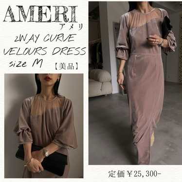 AMERI 2WAY CURVE VELOURS DRESS - image 1