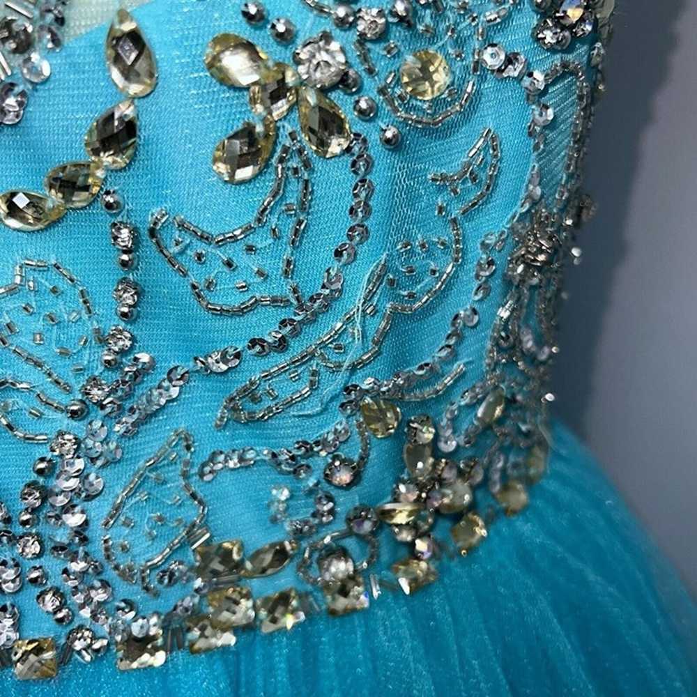 Sherri Hill Prom Dress Turquoise Blue Beaded Alte… - image 4