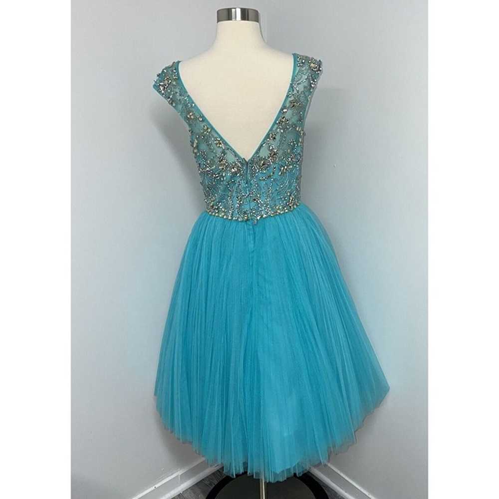 Sherri Hill Prom Dress Turquoise Blue Beaded Alte… - image 7