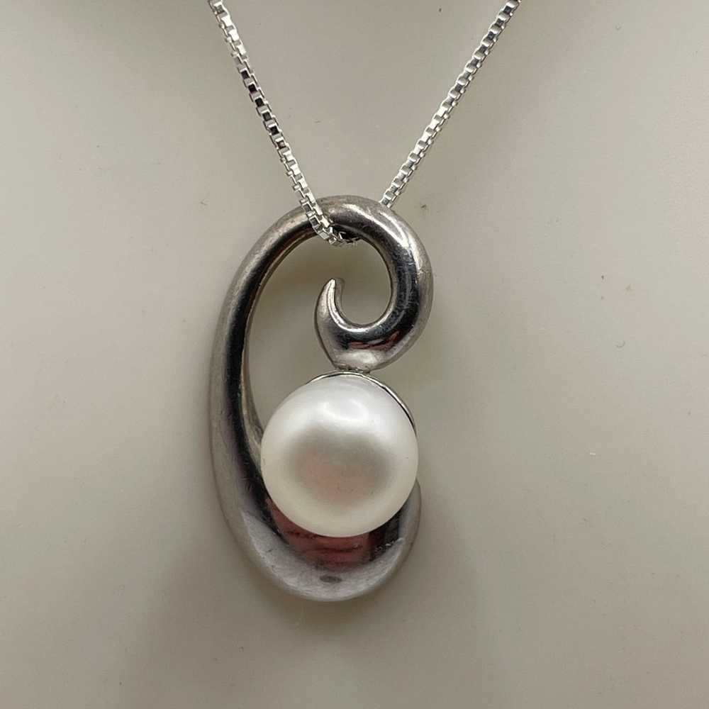 Carolyn Pollack Sterling Pearl Necklace - image 1