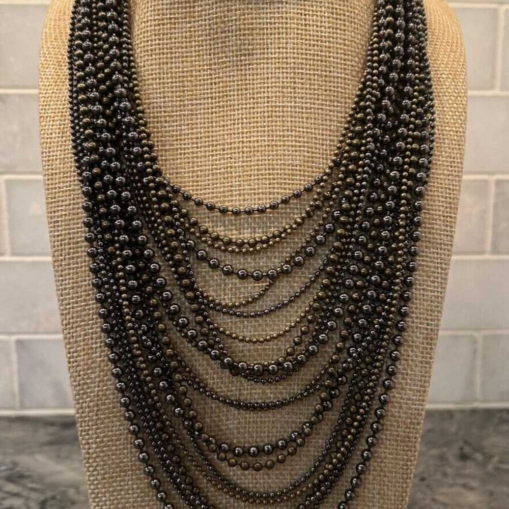 Vintage Multi Strand Beaded Statement Necklace - image 1