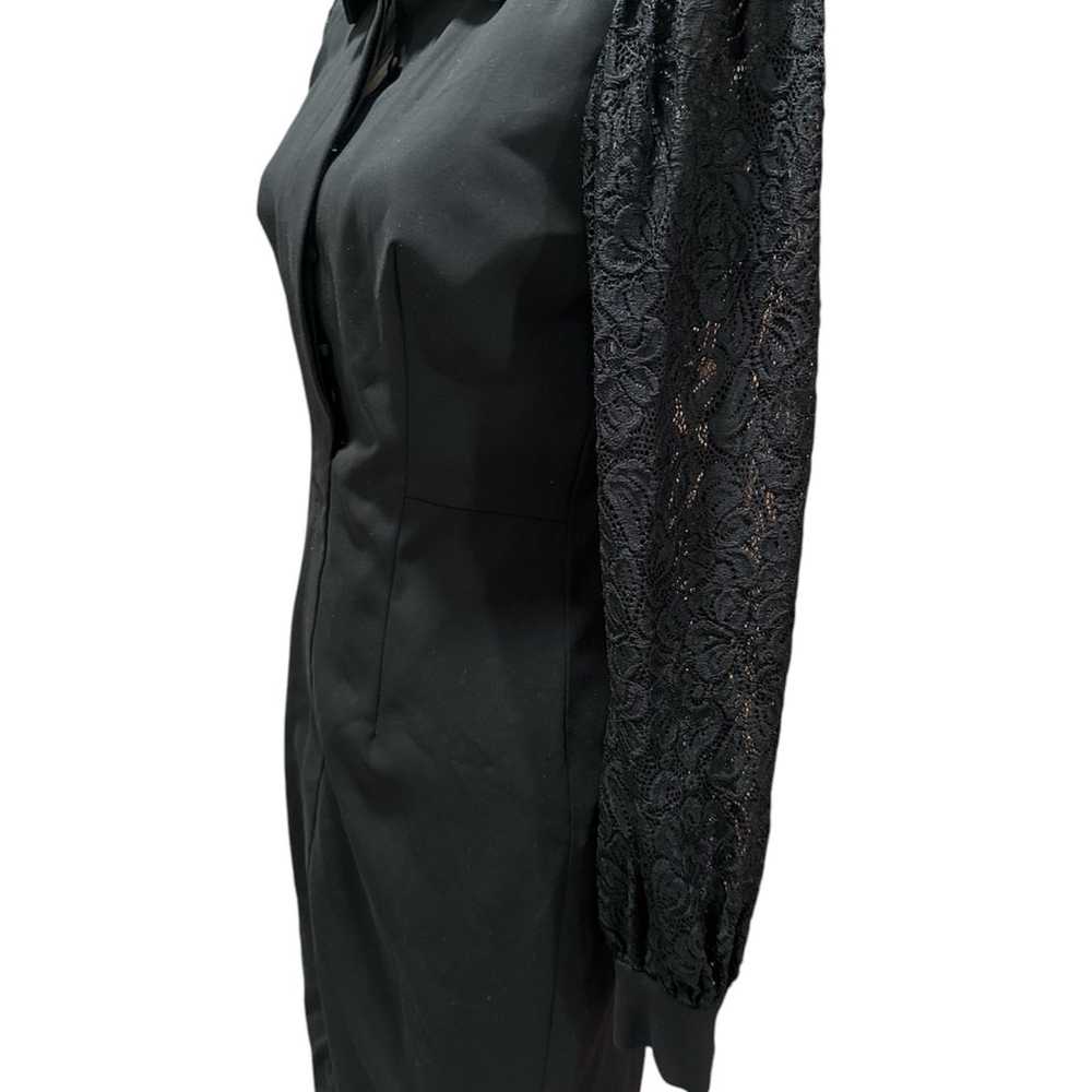 Badgley Mischka Black Hirt dress with lace long s… - image 4