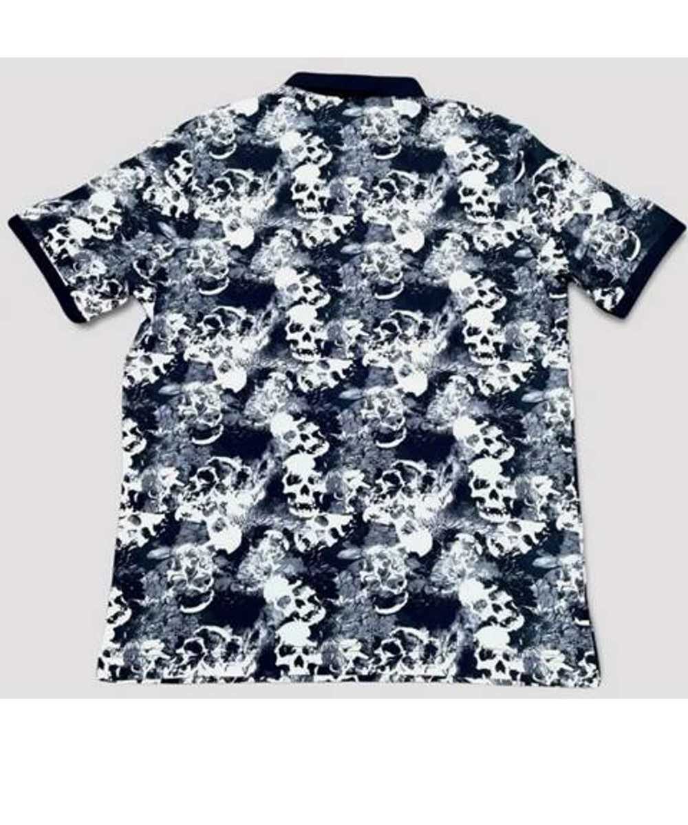 Robert Graham Blue White Skull Pattern Polo Size M - image 2