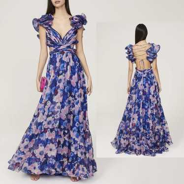 Ieena for Mac Duggal Floral Cutout Gown