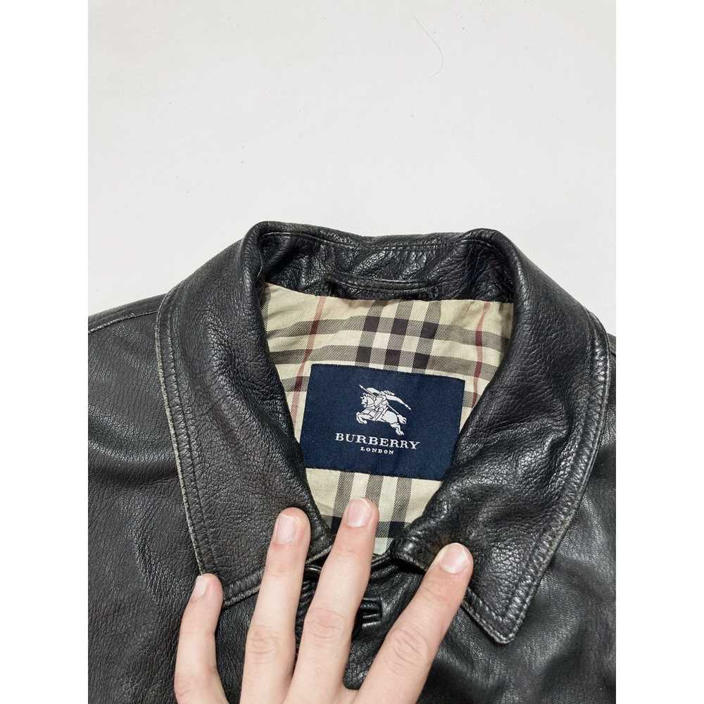 Burberry × Leather Jacket × Vintage Vintage 90's … - image 10