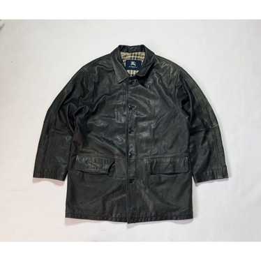 Burberry × Leather Jacket × Vintage Vintage 90's … - image 1