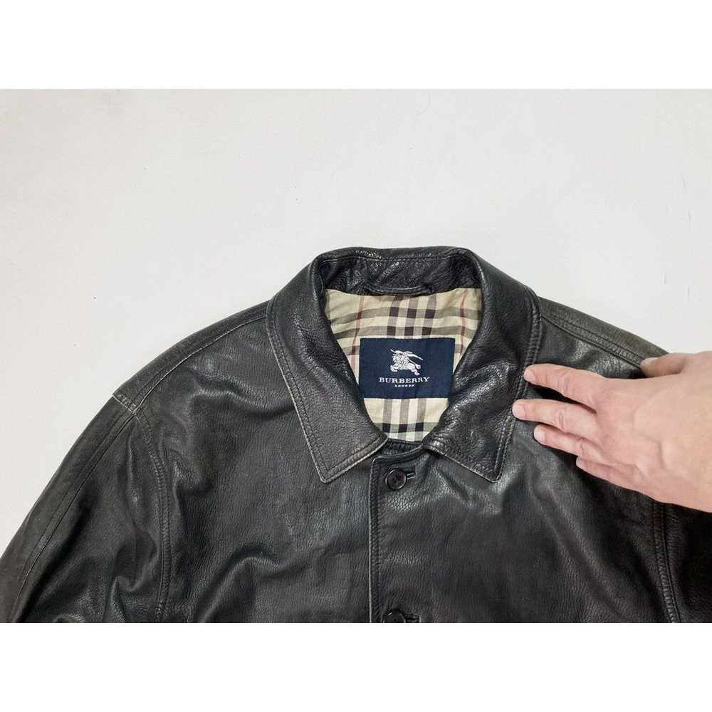 Burberry × Leather Jacket × Vintage Vintage 90's … - image 9