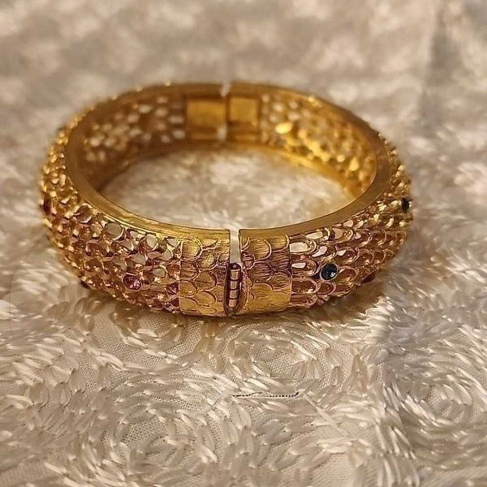 JBK Bangle Clamper Gold Tone Rhinestones Colors - image 10