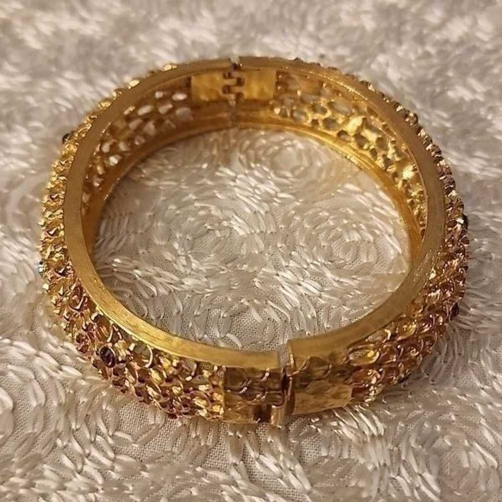 JBK Bangle Clamper Gold Tone Rhinestones Colors - image 6