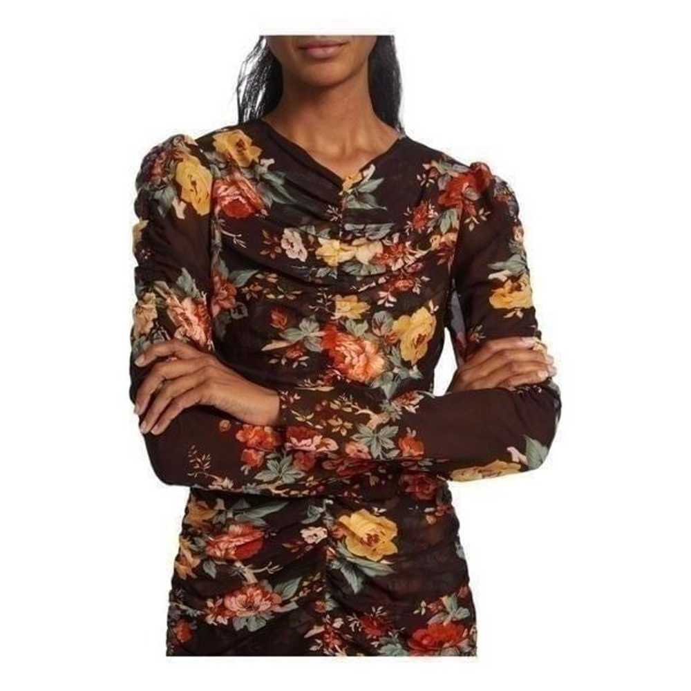 Veronica Beard 100% silk Hedera Floral Mini ruche… - image 4