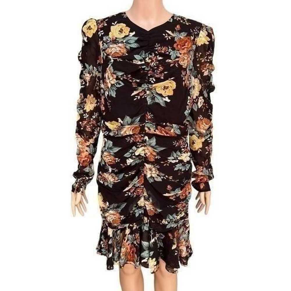 Veronica Beard 100% silk Hedera Floral Mini ruche… - image 7