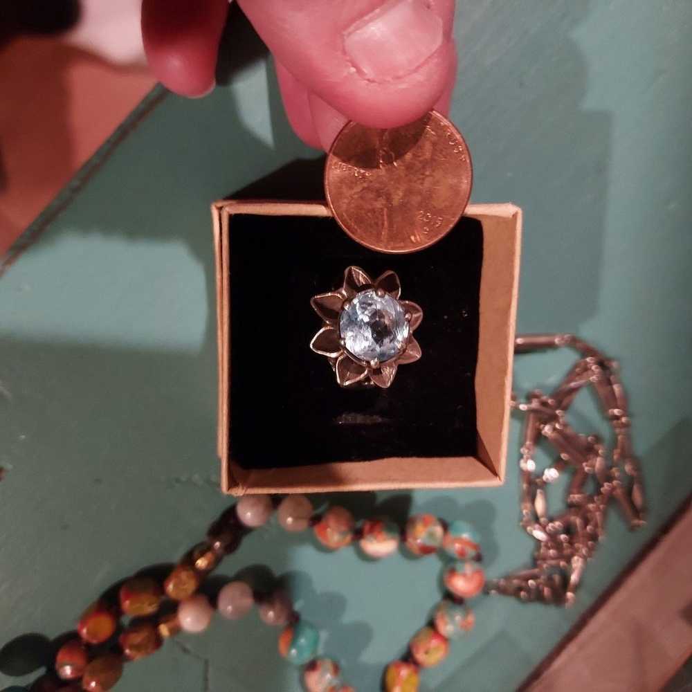 NAVAJO FLORAL AUTHENTIC 925 SILVER & BLUE TOPAZ Q… - image 5