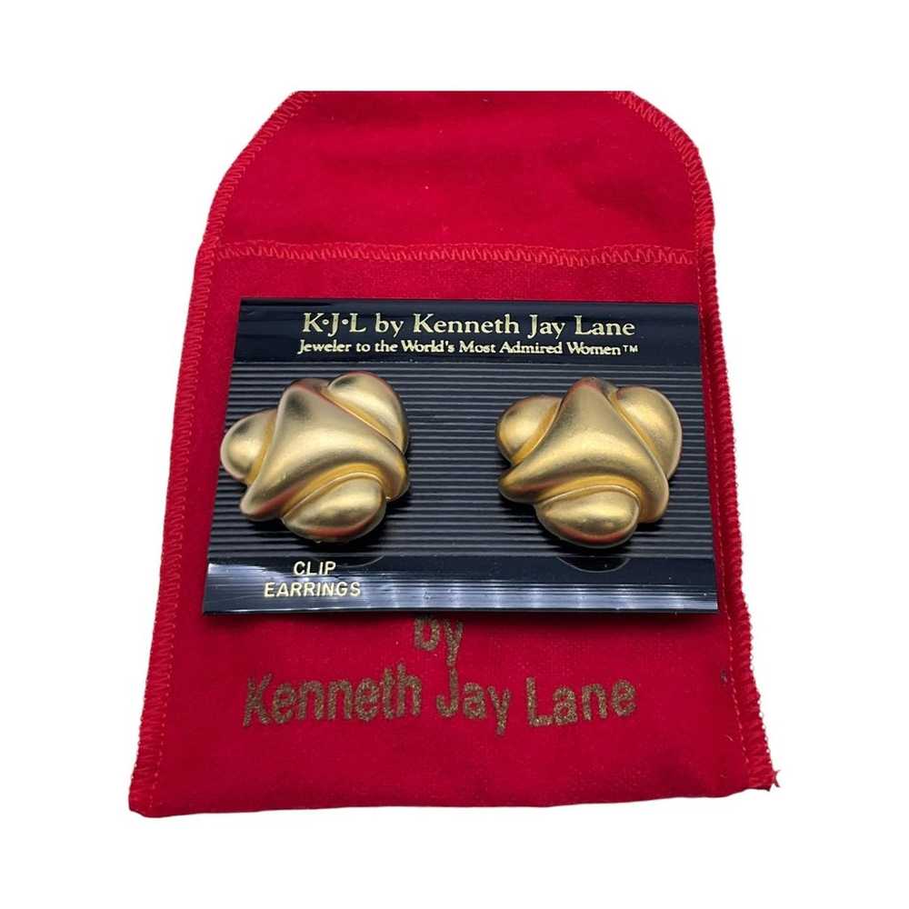 KJL By Kenneth Jay Lane Vintage Satin Gold Modern… - image 2