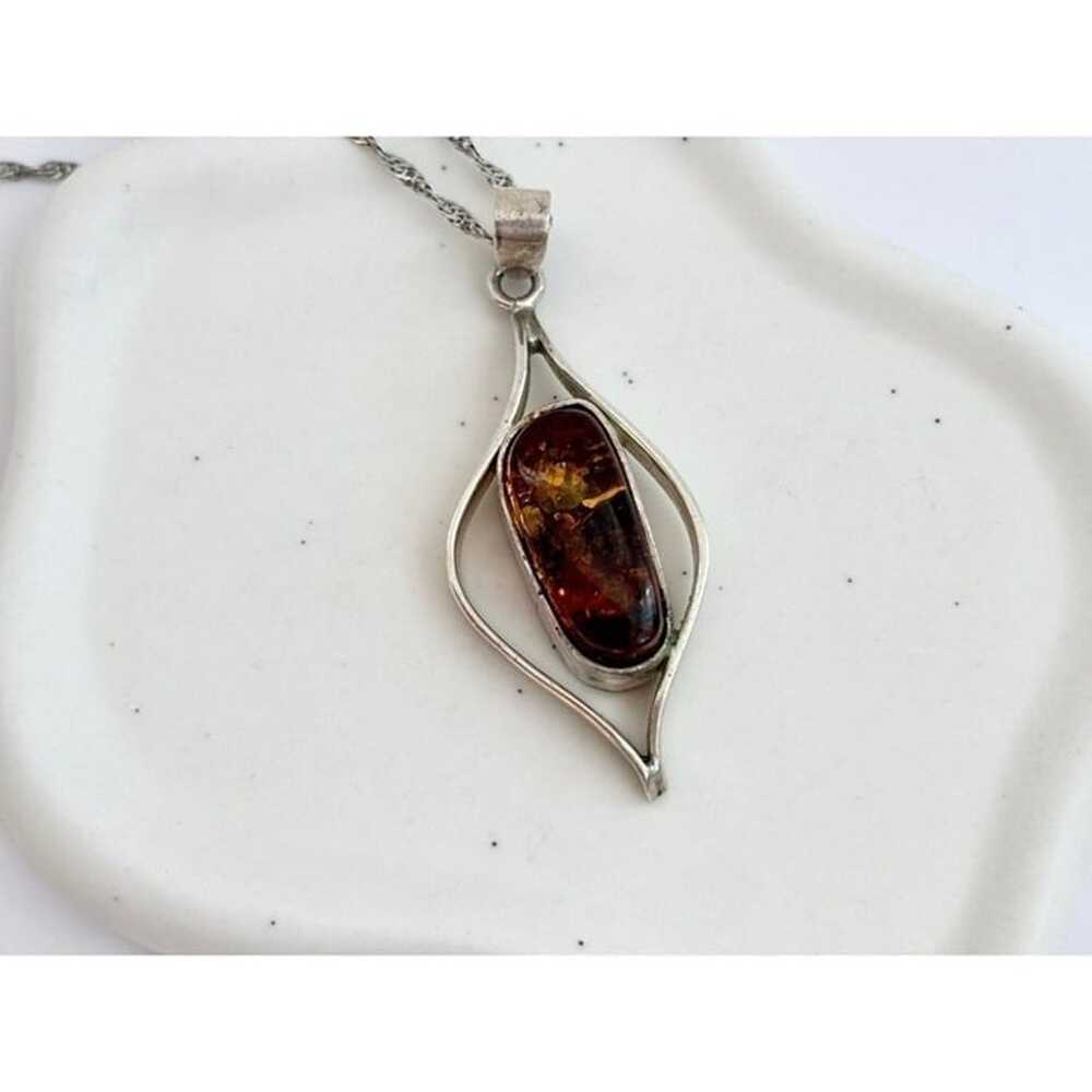 Amber Sterling Silver Ribbon Italian Made Chain P… - image 9