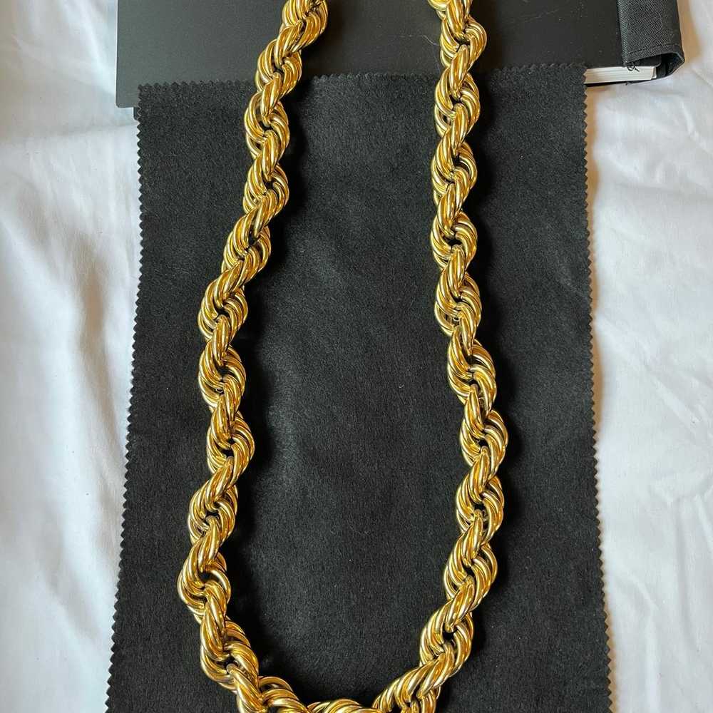 Vintage Chunky Gold 14KB Necklace 80s style hip h… - image 1