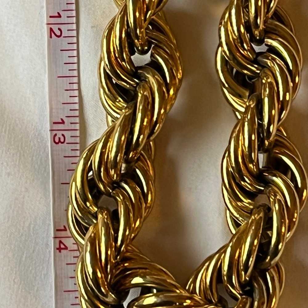 Vintage Chunky Gold 14KB Necklace 80s style hip h… - image 5