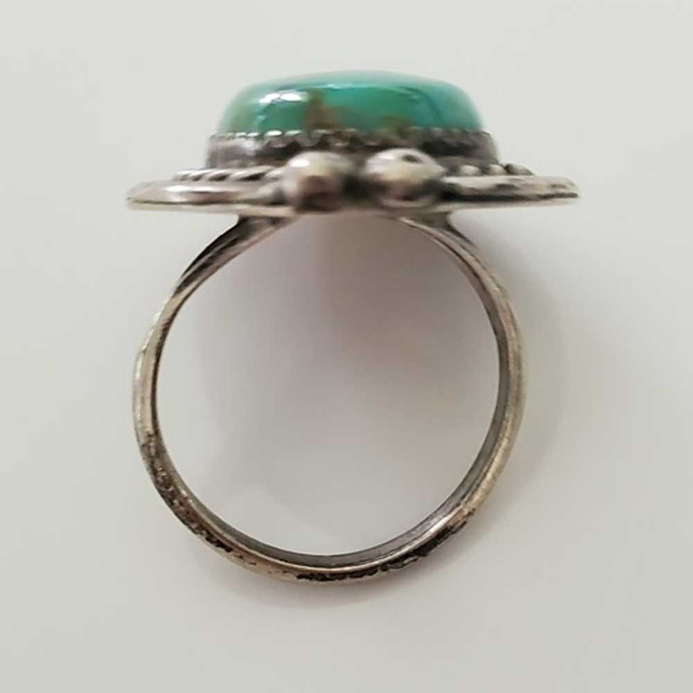 Vintage Southwestern Turquoise Sterling Silver Ri… - image 5