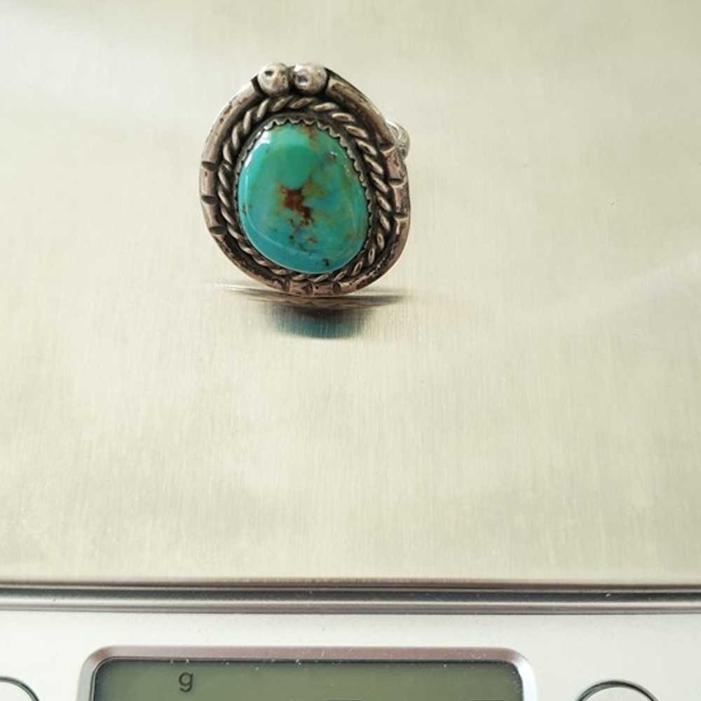 Vintage Southwestern Turquoise Sterling Silver Ri… - image 7