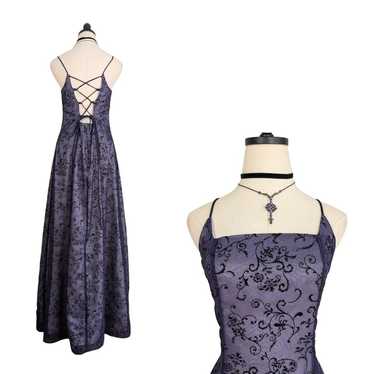 Vintage Prom Dress Maxi Ball Gown Corset Goth 90s… - image 1