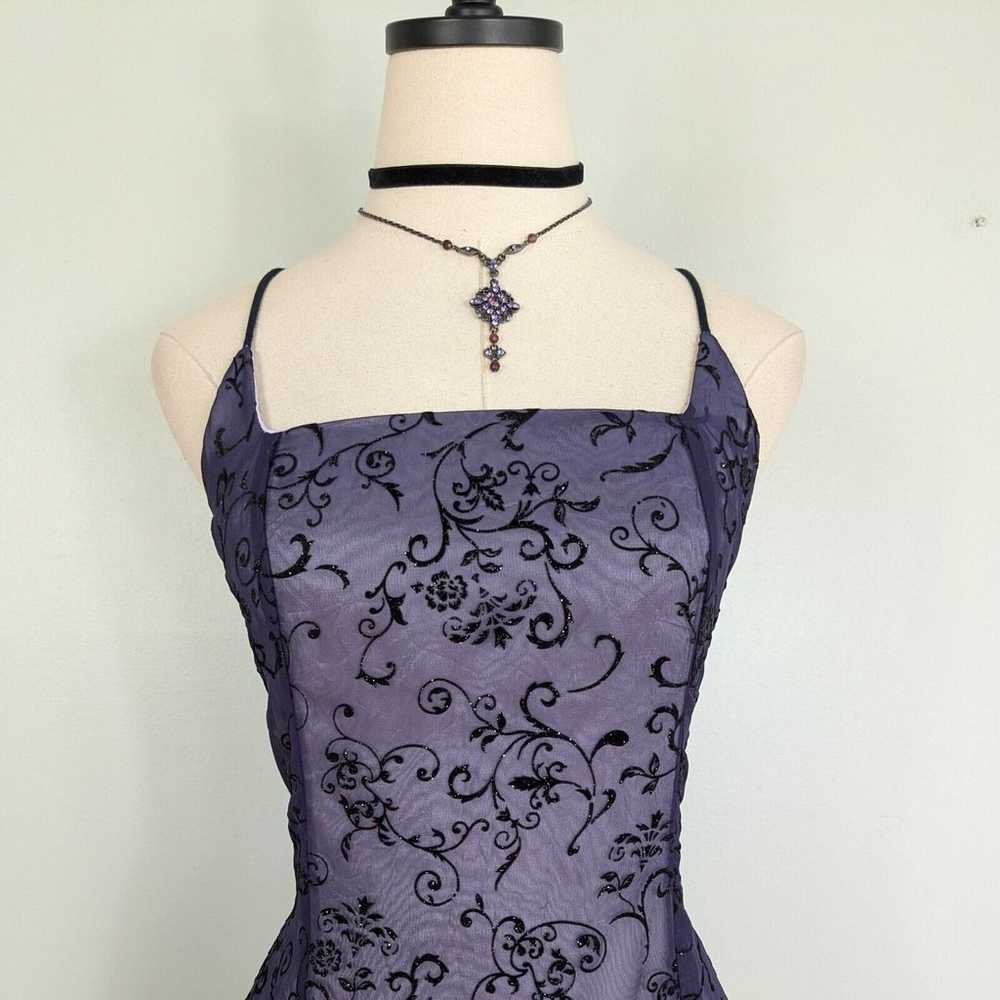 Vintage Prom Dress Maxi Ball Gown Corset Goth 90s… - image 4