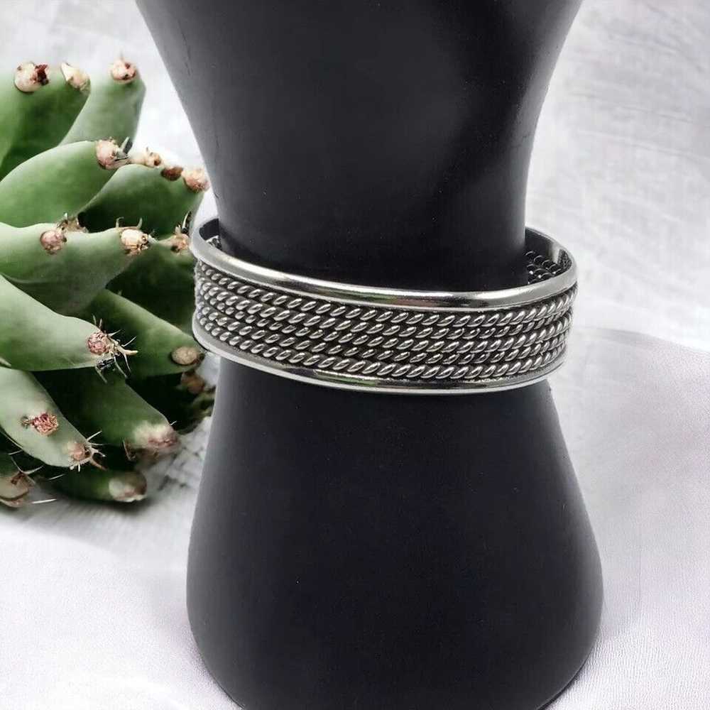 Vintage Unisex Silver Bracelet 6 Inches Length Fi… - image 1