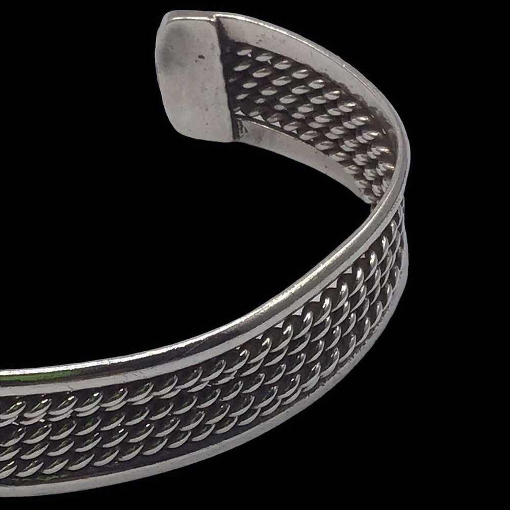 Vintage Unisex Silver Bracelet 6 Inches Length Fi… - image 7