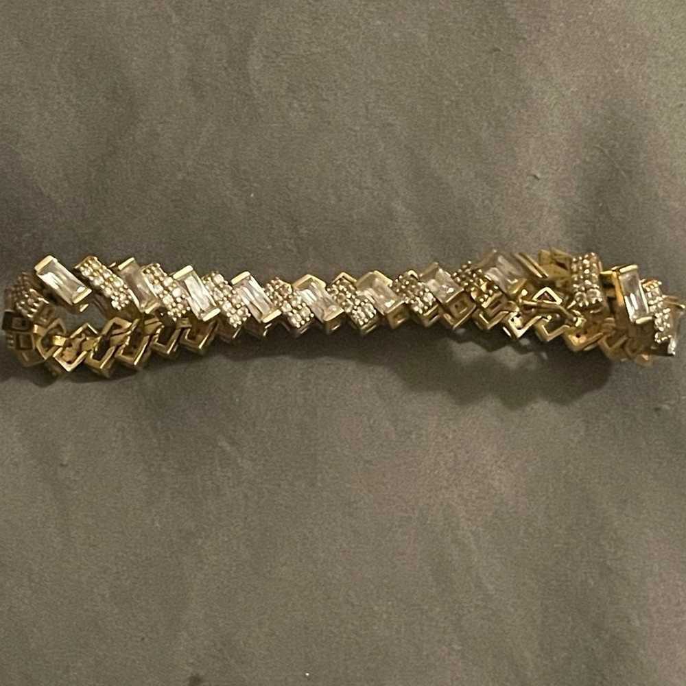 Gold sterling silver baguette bracelet - image 1