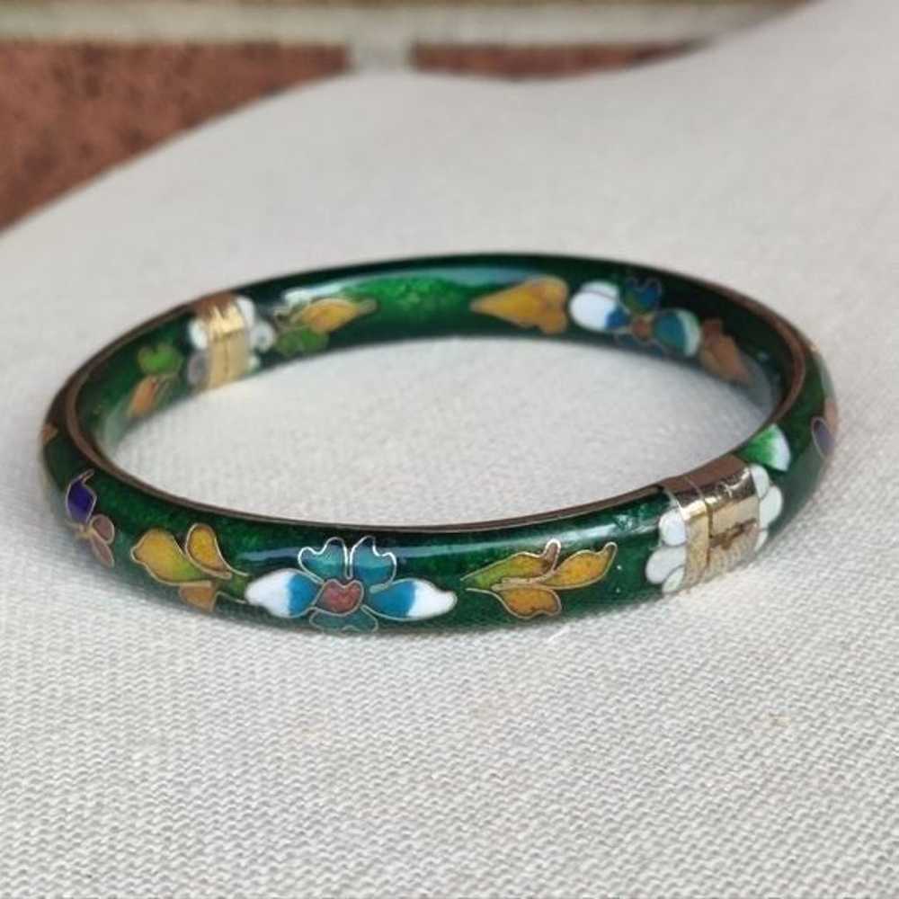 Antique 1900s hinged cloisonne bracelet - image 7