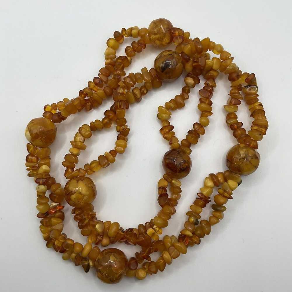 Vintage Baltic Amber Necklace Double Strand Large… - image 2