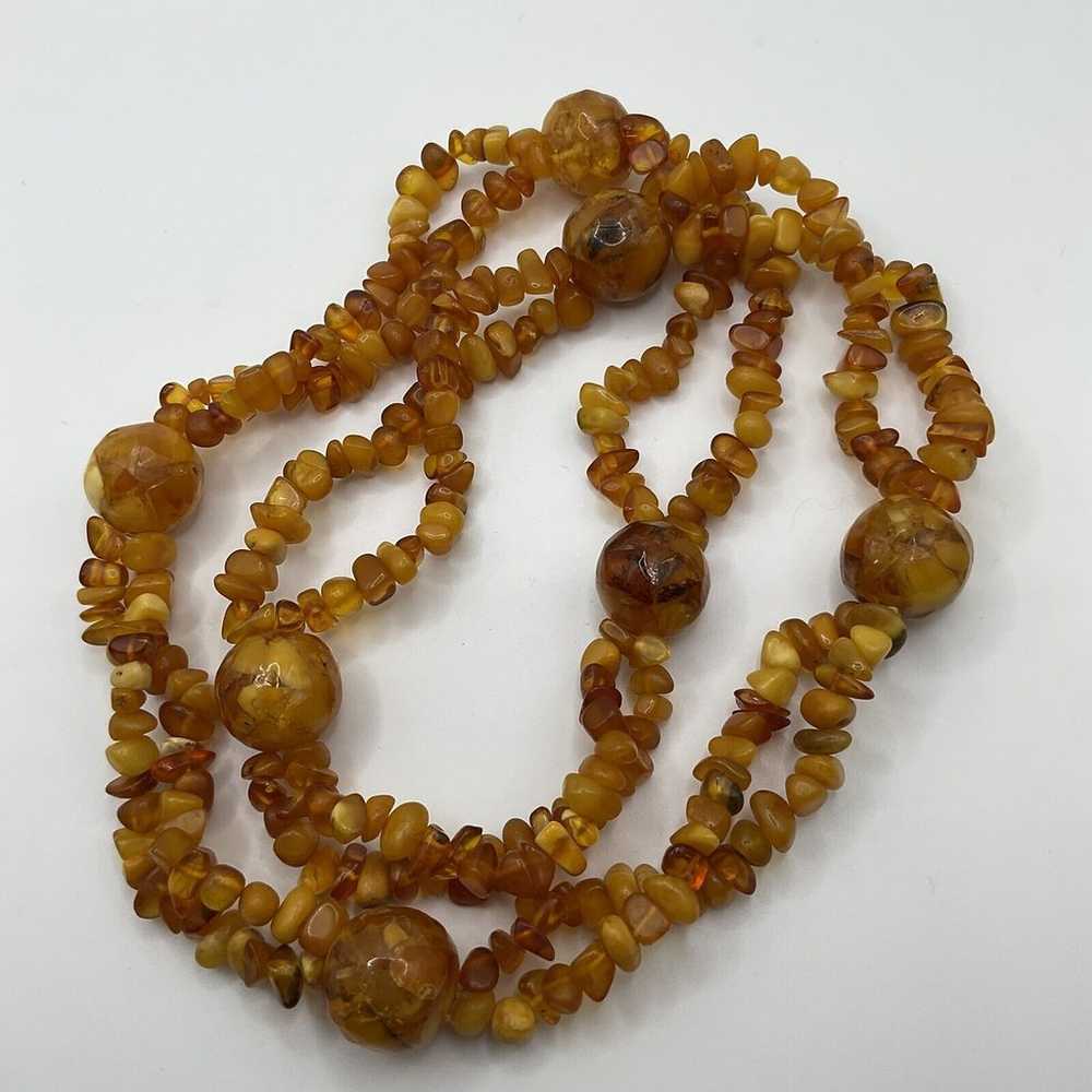 Vintage Baltic Amber Necklace Double Strand Large… - image 3