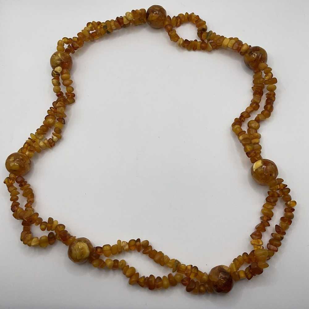 Vintage Baltic Amber Necklace Double Strand Large… - image 4