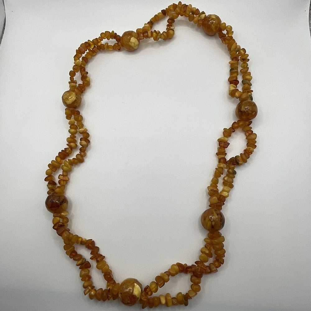 Vintage Baltic Amber Necklace Double Strand Large… - image 5