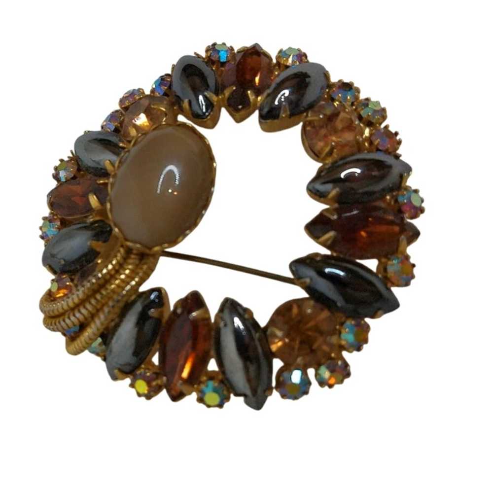 Alice Caviness Round Brooch Hematite Topaz Aurora… - image 6