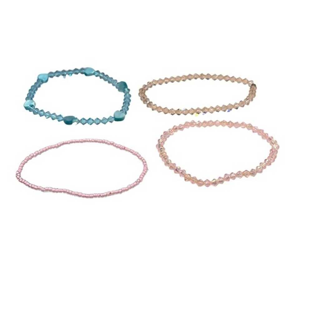 CRYSTAL STRETCH BRACELETS - PINK, PEACH, & BLUE -… - image 11