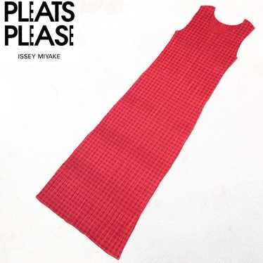 Pleats Please Issey Miyake Check × Solid Pleated … - image 1